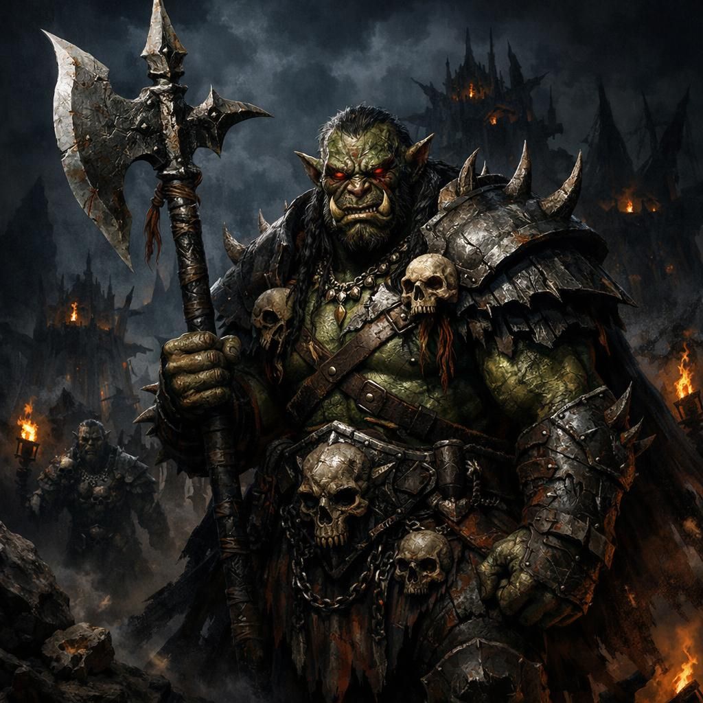 Guerrier orc dans une armure sombre